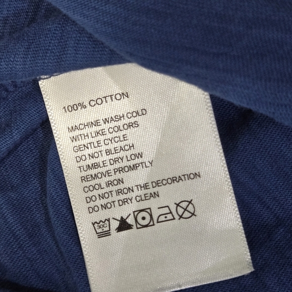 Tommy Bahama Blue 💯 Cotton Men's Large T-Shirt - Picture 7 of 9